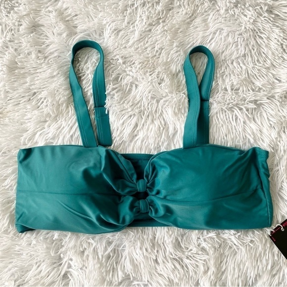 NWT SHEKINI Double Bow Bandeau Teal Bikini - Picture 10 of 15